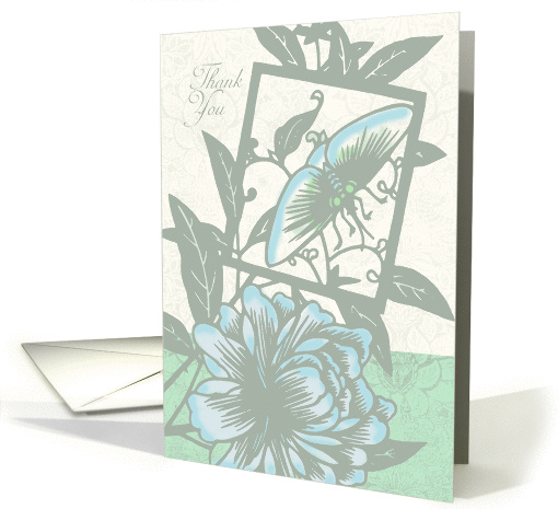 Sympathy Thank You Card With Flowers And Butterfly card (1040099)