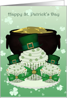 St. Patrick’s Day Cupcake And Pot Of Gold Card