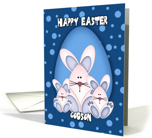 Godson Easter Greeting Card With Cute Rabbits card (1049641)