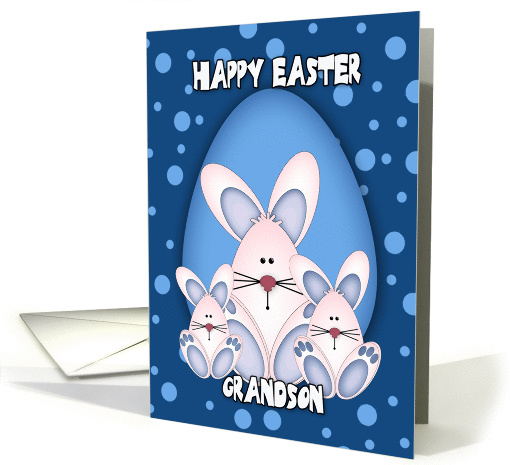 Grandson Easter Greeting Card With Cute Rabbits card (1049643)