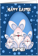 Brother Easter Greeting Card With Cute Rabbits card
