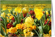 Birthday Greeting Card With Digitally Painted Flowers And Scenery card