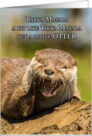 Fun Asian Otter Birthday Greeting Card With Humor card