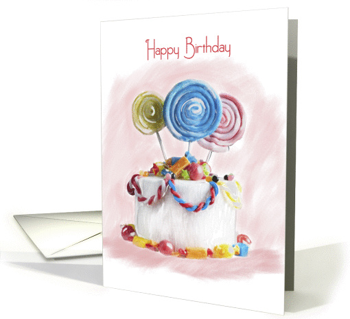 Candy Birthday Cake card (1102582)