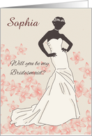 Custom Will You Be My Bridesmaid Greeting Card Stylish And Modern card