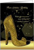 Stylish Glamour Shoe Birthday For Her card