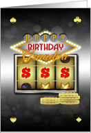 Grandpa Birthday Greeting Card With Slots And Coins card