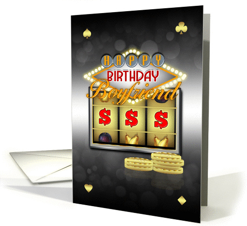 Boyfriend Birthday Greeting Card With Slots And Coins card (1118392)