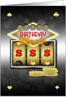 Uncle Birthday with Slots and Coins Casino style card