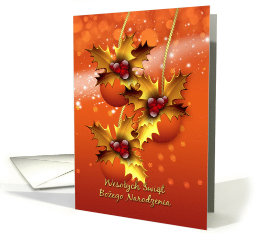 Wesolych Swiat Bozego Narodzenia Polish Stylish Christmas card