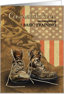 Basic Training Congratulations Combat Boot Greeting card