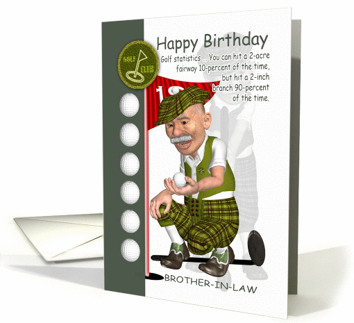 Brother-in-Law Golfer Birthday Greeting Card With Humor card (1131168)
