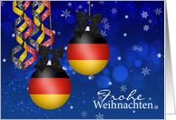 German Patriotic Flag Ornament Holiday Card With Streamers card