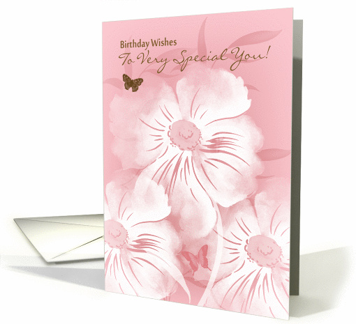 Floral Special You Birthday Greeting Card With Butterflies card