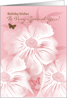 Floral Special You Birthday Greeting Card With Butterflies card