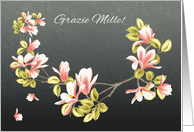 Italian Thank you card with pretty pink Magnolia card