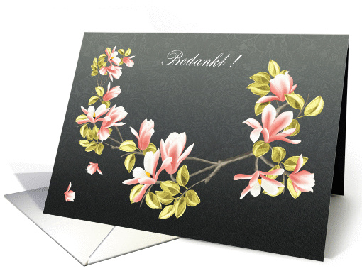 Dutch Thank you card with pretty pink Magnolia card (1138512)