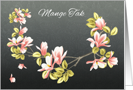 Danish Thank you card with pretty pink Magnolia card