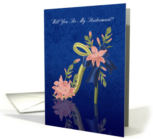 Blue Will You Be My Bridesmaid With Pretty Floral Shoe card (1138542)