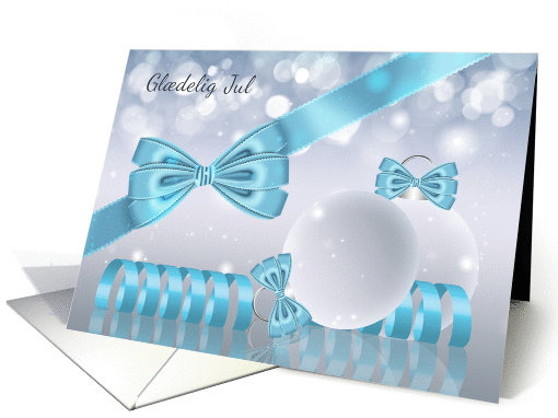 Danish - Stylish Christmas Greeting Card With Ribbons And... (1141048)