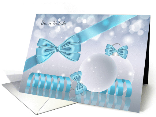 Italian - Stylish Christmas Greeting Card Ornaments And Ribbons card
