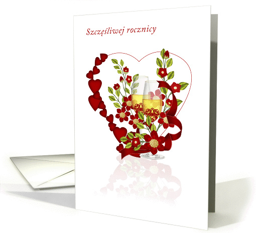Polish Wedding Anniversary With Champagne And Flowers card (1144690)