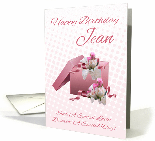 For Very Special Jean Birthday Celebration With Gift Box card