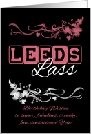 Leeds Lass Birthday Card with Blended Flowers card