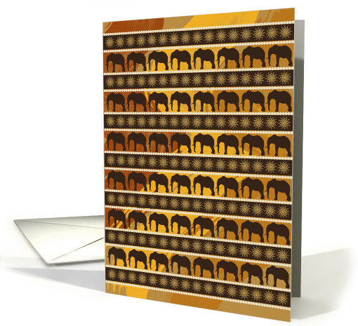 Blank Elephant Card With African Colors card (1147728)