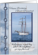 Great Grandad Yacht Birthday Greeting card
