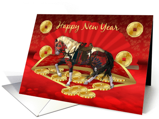 Chinese New Year, Year Of The Horse With Fan And Coins card (1165348)
