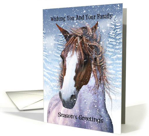 Season's Greetings Equine Horse In The Winter Snow card (1172634)