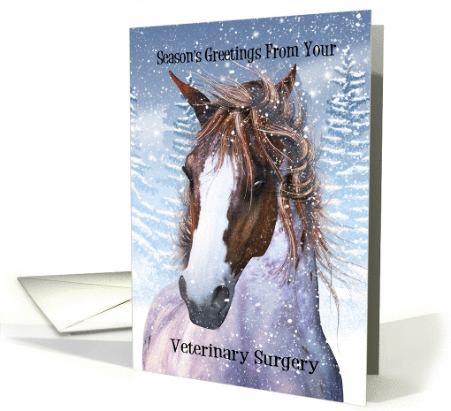 Vet Season's Greetings Equine Horse In The Winter Snow card (1172636)