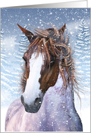 Blank Any Occasion Card, Horse In The Winter Snow card
