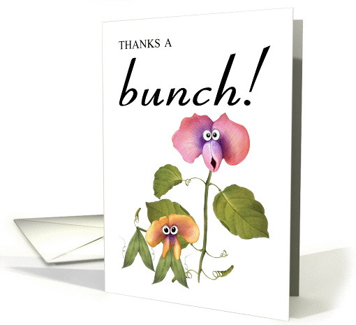 a fun thank you card with flower person and dog flower card (1209654)