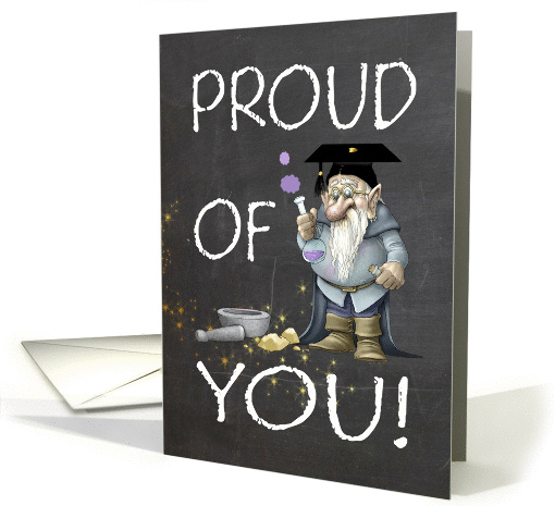 Chalkboard Proud Of You Graduation With Gnome card (1248056)