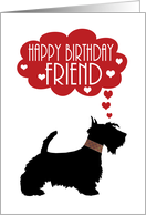 Friend Birthday With Silhouette Scottish Terrier Scottie Dog card
