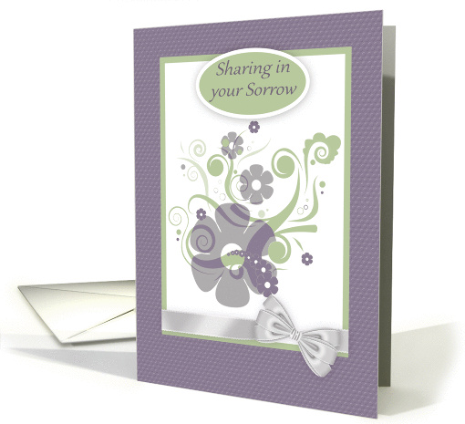 Sharing In Your Sorrow Sympathy In Purple & Green Floral card