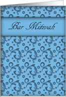 Bar Mitzvah In Blended Blues And Star Of David card
