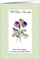 Suicide Sympathy With Three Pansies card