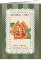 Suicide Sympathy With Orange Rose & Lace card