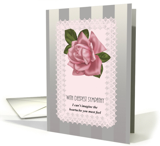 Suicide Sympathy With Orange Rose & Lace card (1314182)