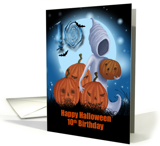 10th Birthday Halloween Ghost And Pumpkins card (1329772)