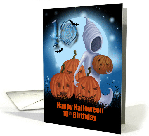10th Birthday Halloween Ghost And Pumpkins card (1329772)