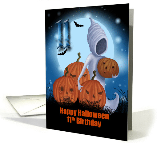 11th Birthday Halloween Ghost And Pumpkins card (1329778)