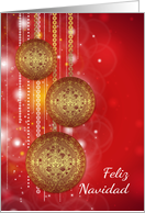 Feliz Navidad - Spanish - Merry Christmas - Mayan Calender Oranemnts card