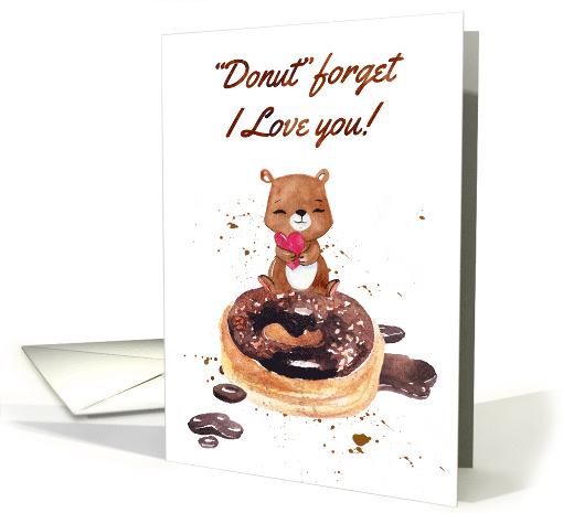 Doughnut, Happy Anniversary Card With Donut and Love Bear card