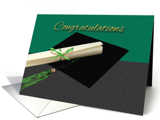 Graduation, Congratulations, Green And Black Graduation card (1475168)