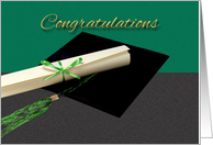 Graduation, Congratulations, Green And Black Graduation card