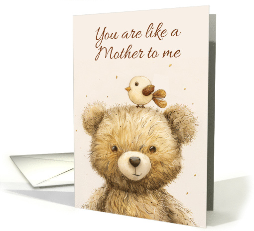 Mother's Day with Cute Teddy Bear and Bird Like a Mother to me card